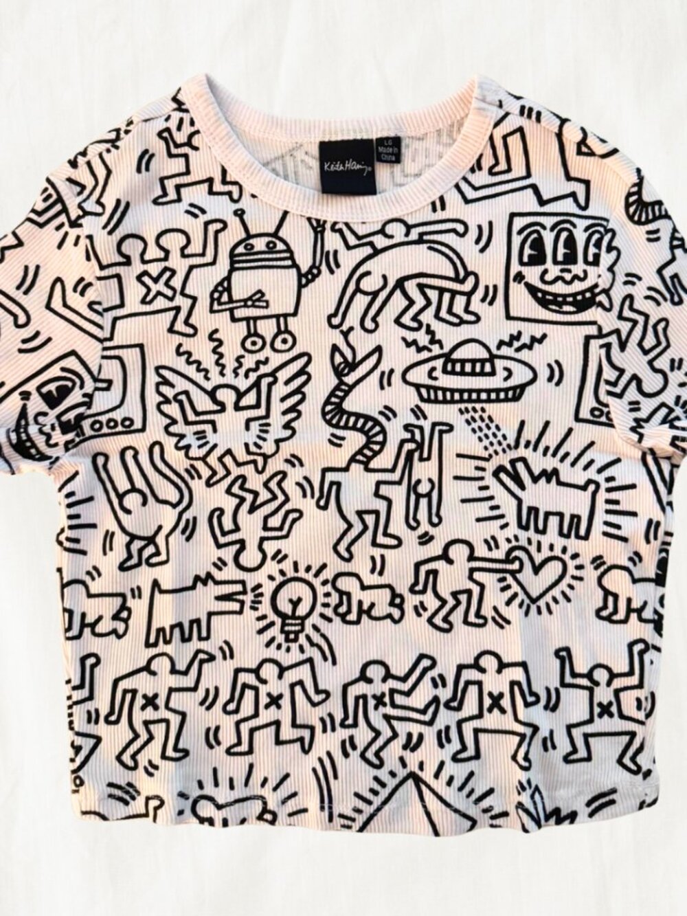 Keith Haring Crop Top Graphic Tee